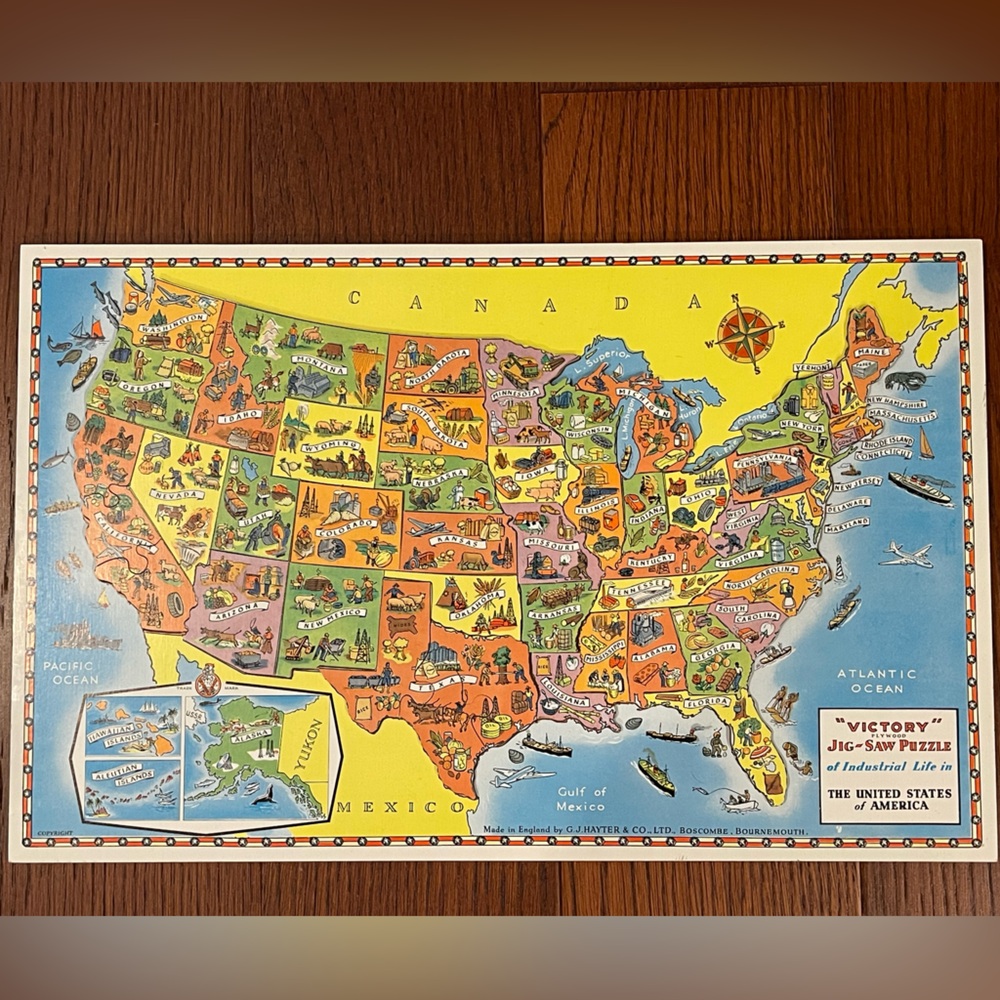 Vintage G.J. Hayter & Co. Plywood Jig-Saw Puzzle- “Victory”